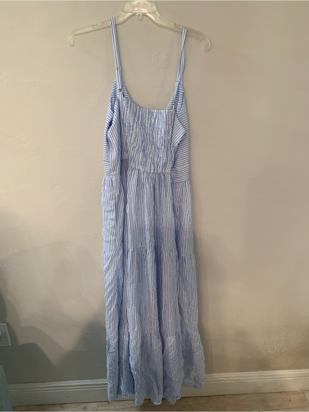 CeCe Coastal Blue & White Striped Tie-Front Keyhole Maxi Sundress NWT XL - Picture 7 of 9